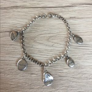 Positivity Silver Charm Bracelet